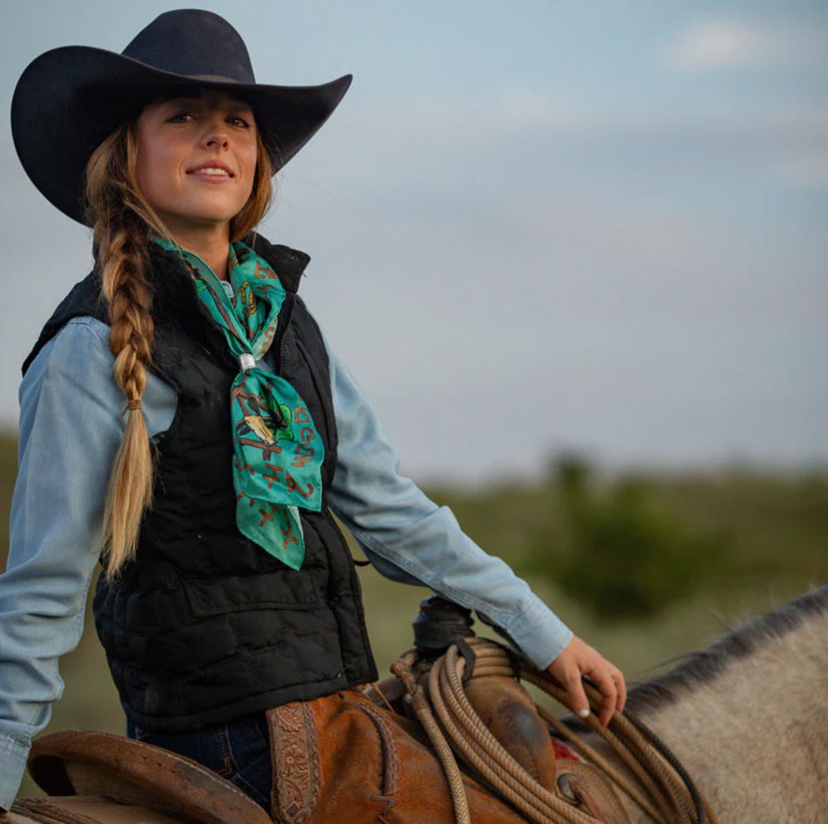 Stick Your Neck Out Aqua Shorty Silk Scarf