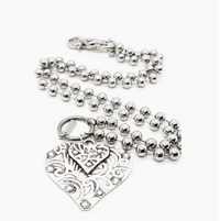 Lizou Silver Convertible Double Strand Double Heart Pendant Necklace