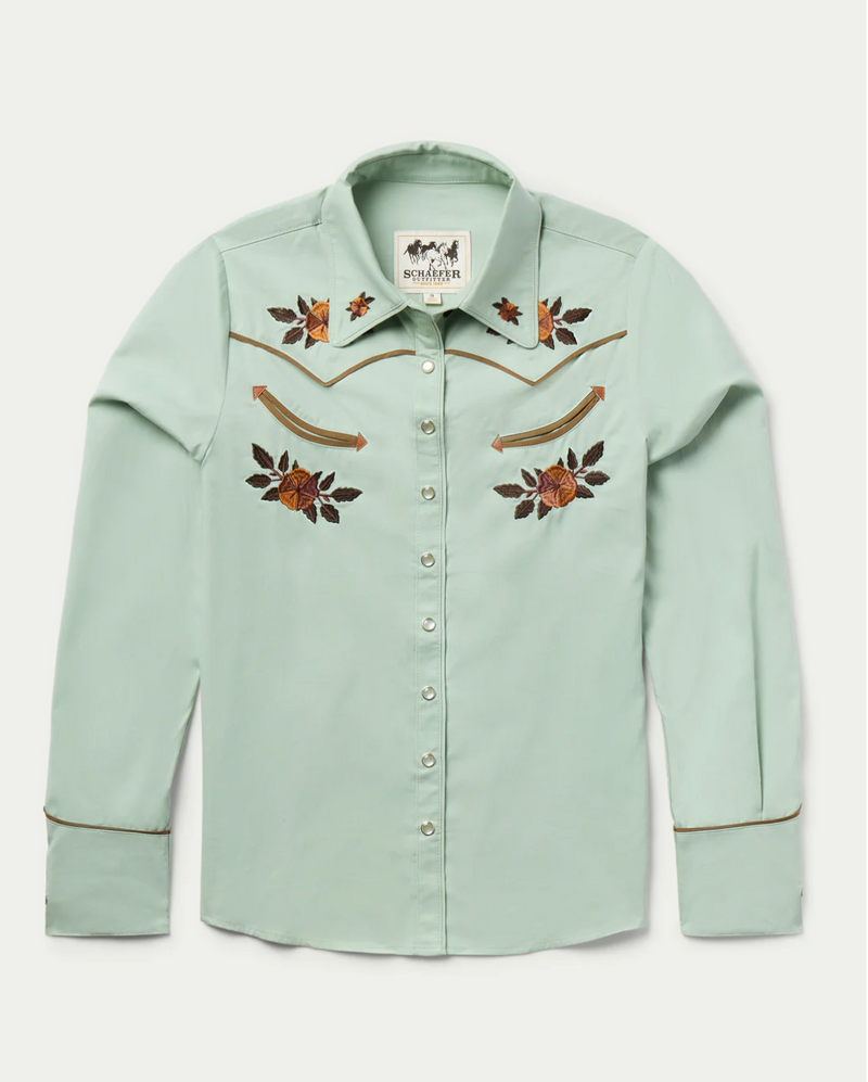 Schaefer Womens Embroidered Snap Western Shirt