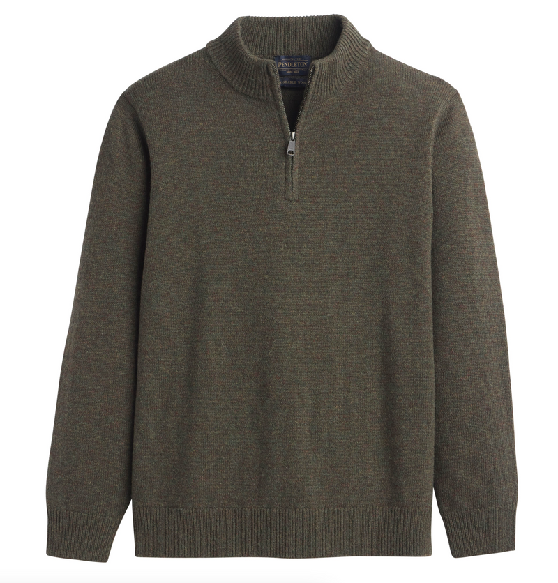 Pendleton Mens Shetland Wool Half-Zip Sweater