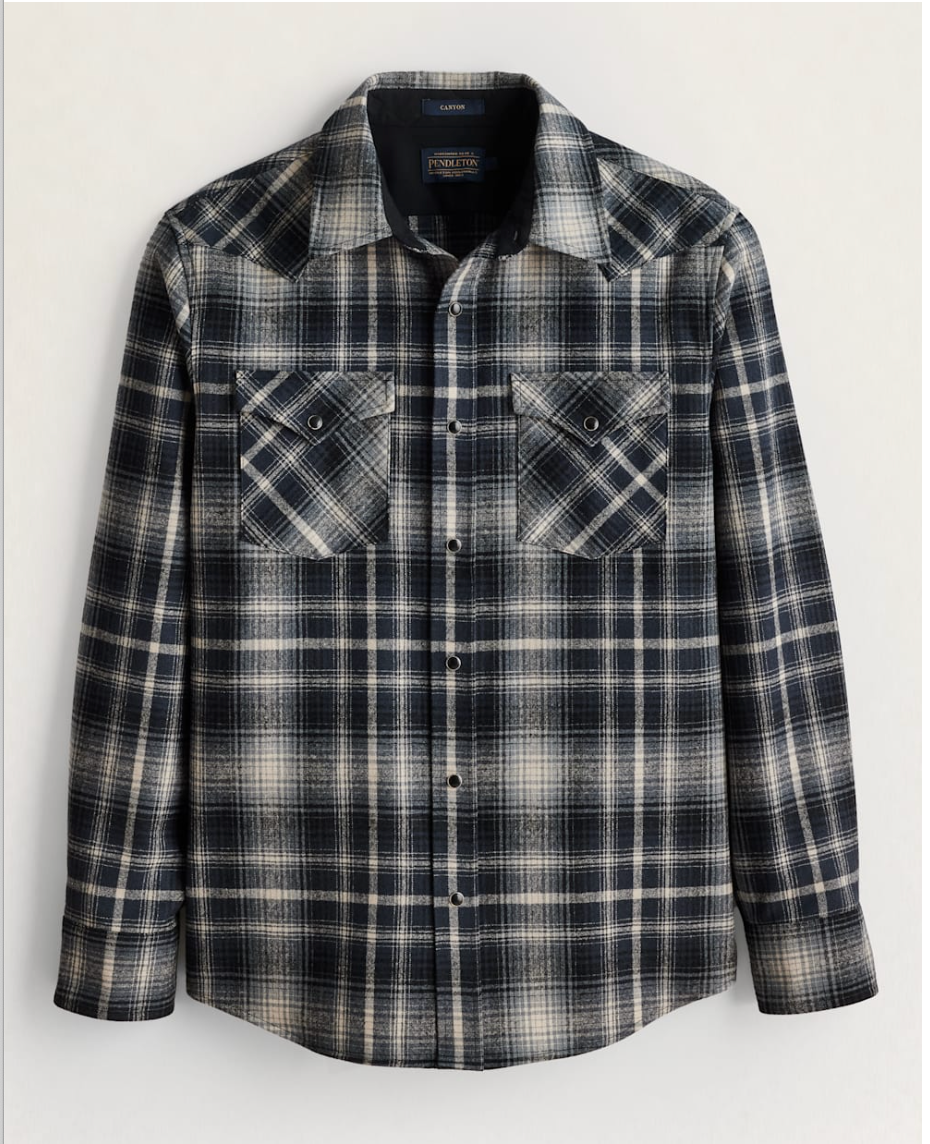 Pendleton Mens Snap-Front Virgin Wool Western Canyon Shirt