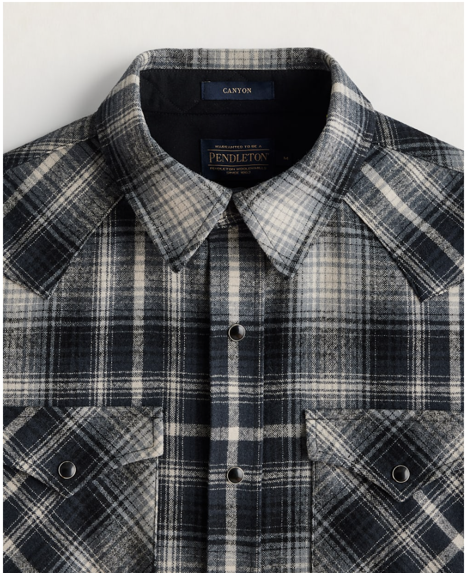 Pendleton Mens Snap-Front Virgin Wool Western Canyon Shirt-Regular