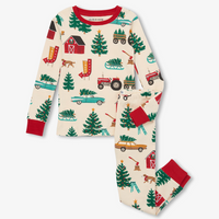 Little Blue House Kids Tree Farm Merry Christmas Pajama Set