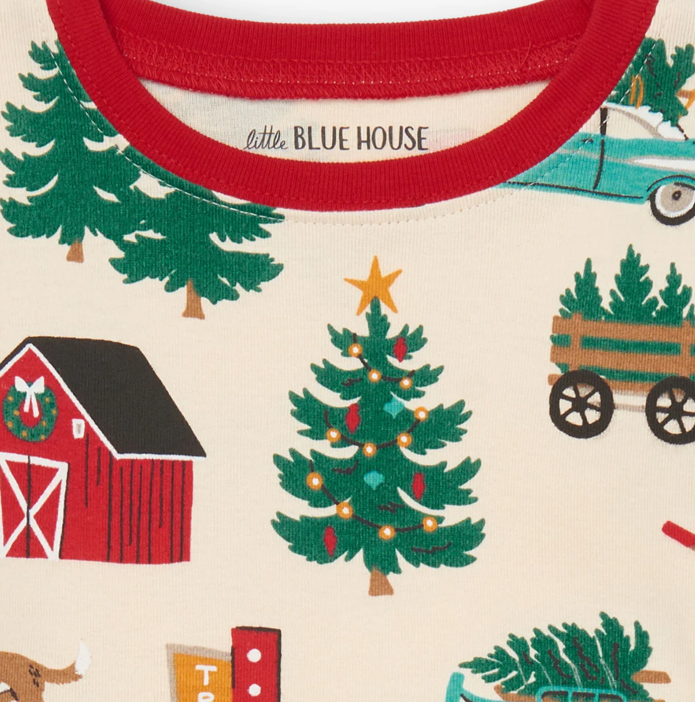 Little Blue House Kids Tree Farm Merry Christmas Pajama Set