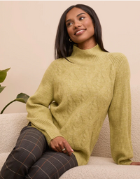 Tribal Womens LS Mock Neck Sweater