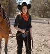 Tirzah Lane Art Tencel and Silk Scarf - Rust Rodeo Red Floral Western Cowgirl