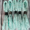 Seafoam Hand Dyed Bandana with Leather Slide