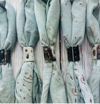 Cowboy Blue Hand Dyed Bandana with Leather Slide