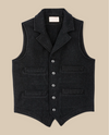 Filson Mens Mackinaw Wool Western Vest - Charcoal