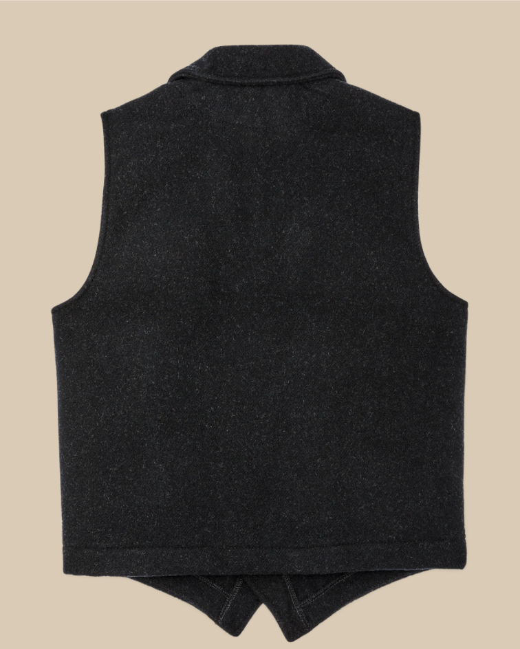 Filson Mens Mackinaw Wool Western Vest - Charcoal