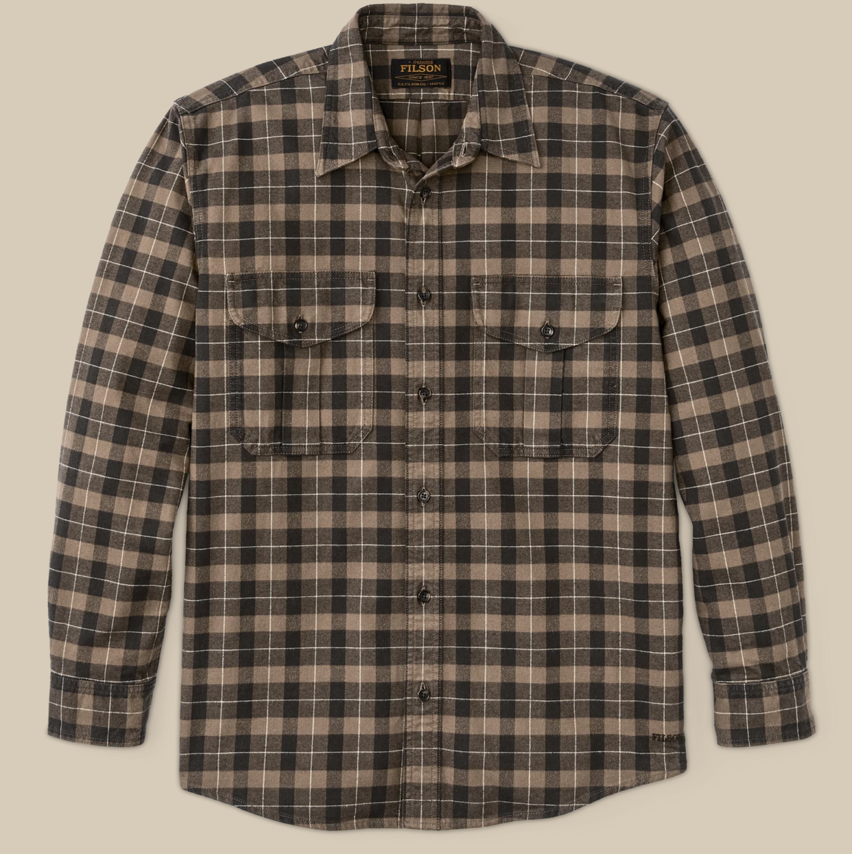 Filson Mens Alaskan Guide Shirt - Light Brown / Peat / Multi Plaid
