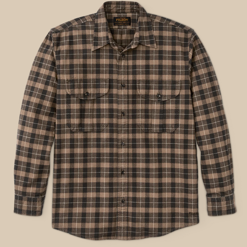 Filson Mens Alaskan Guide Shirt - Light Brown / Peat / Multi Plaid