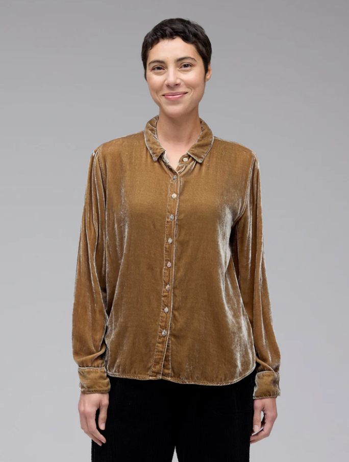 Cut Loose Womens Velvet Fitted Shirt