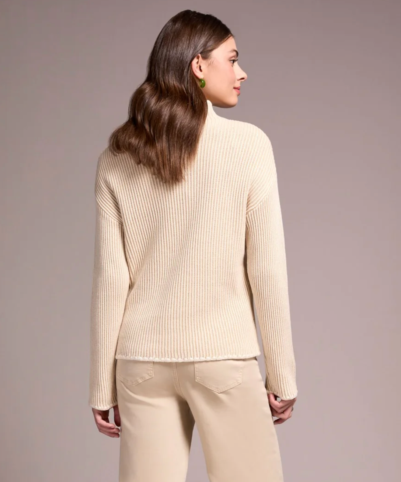 Tribal Womens LS Funnel Neck Sweater