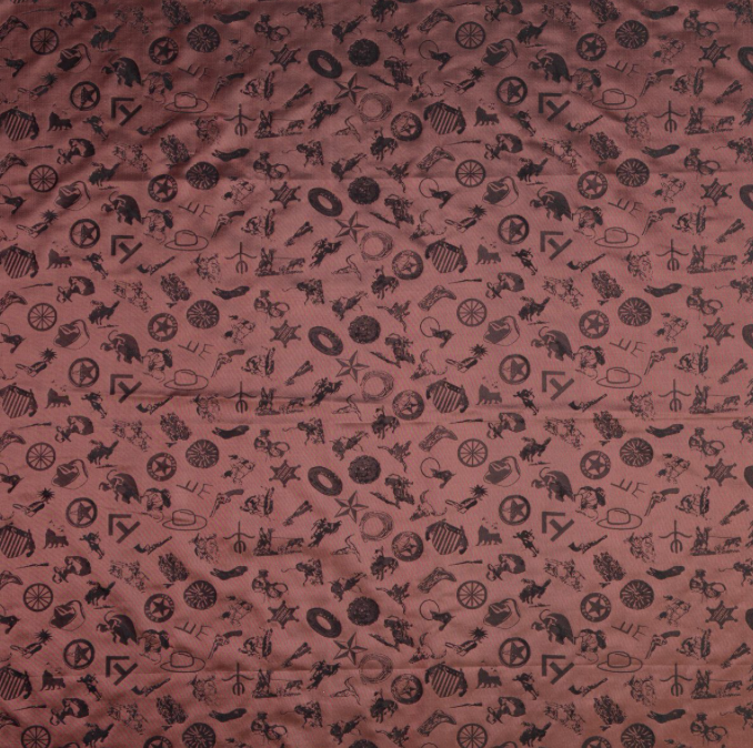 Wyoming Traders Baroque Cranberry Cowboy Silk Scarf