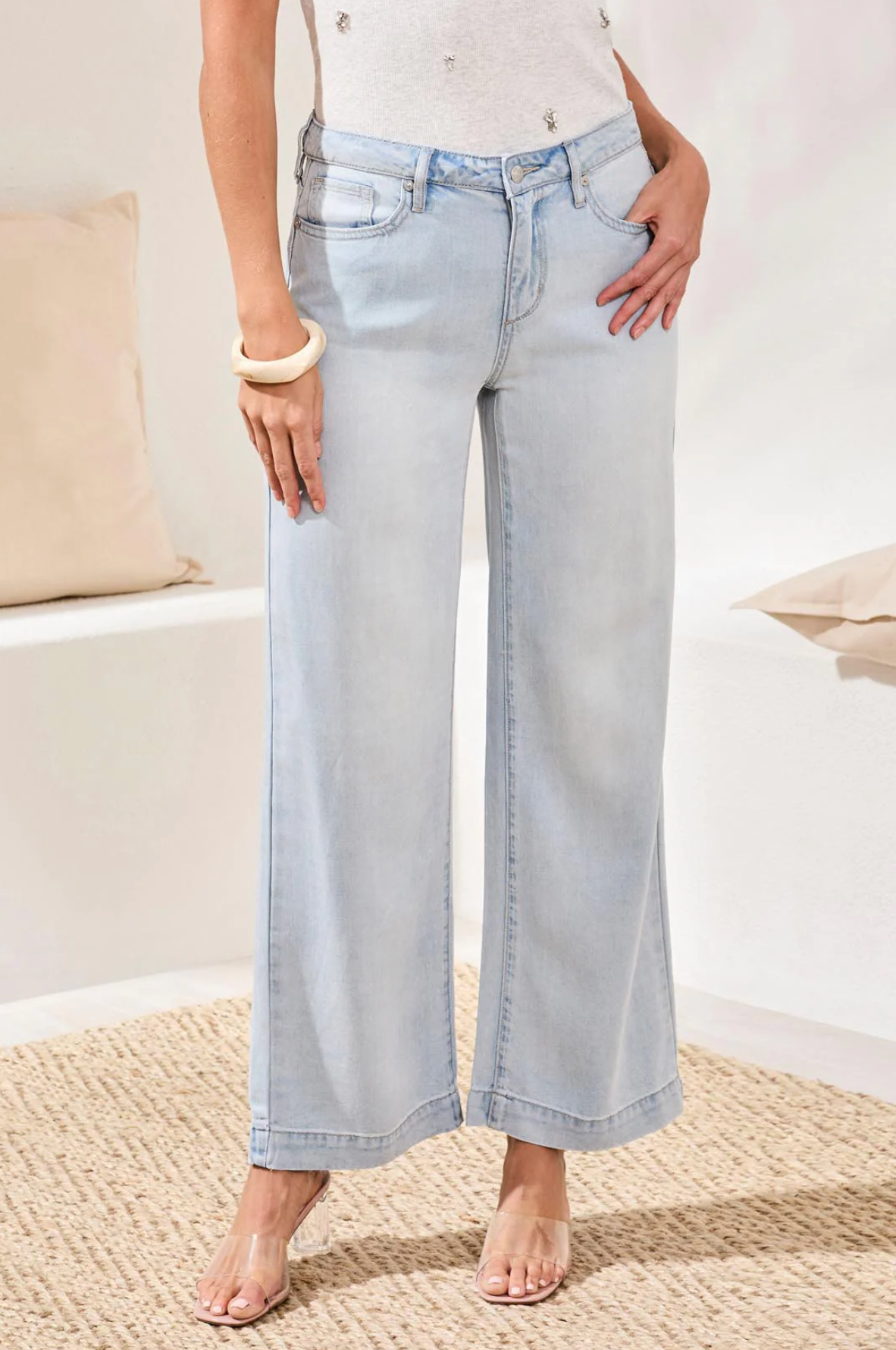 Tribal Womens Audrey Wide Denim Jeans - Bob's Outdoor