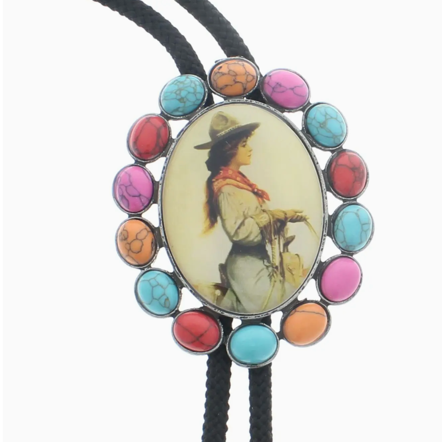 HHH Cowgirl Colored Stones Bolo