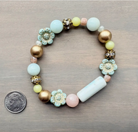 Twist Style Spring Pastels Stretch Stones & Crystals Bracelet