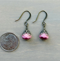 Twist Style Pink Beach Crystal Earrings