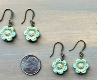 Twist Style Mint Wild Rose Earrings