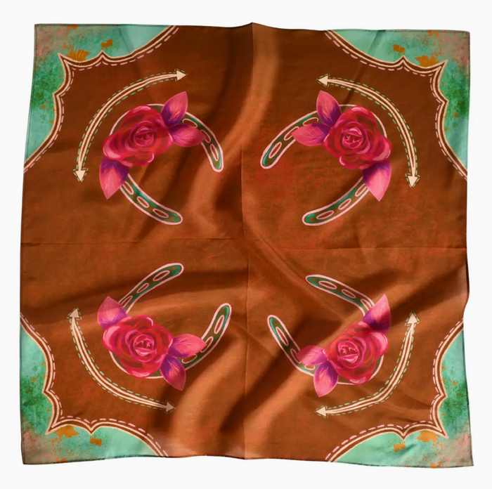 Tirzah Lane Art Tencel and Silk Scarf - Rodeo Rose in Copper