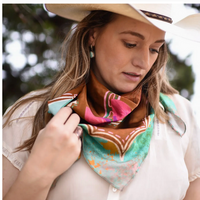 Tirzah Lane Art Tencel and Silk Scarf - Rodeo Rose in Copper