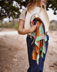 Tirzah Lane Art Tencel and Silk Scarf - Rodeo Rose in Copper