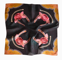 Tirzah Lane Art Tencel and Silk Scarf - Rodeo Rose in Midnight