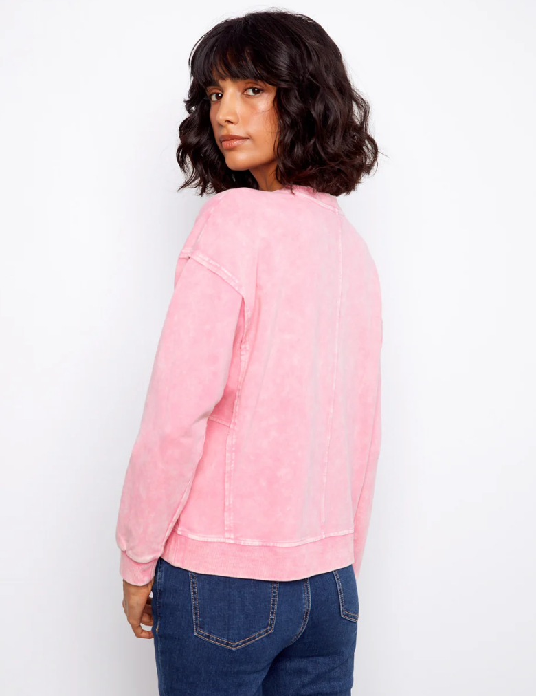 Charlie B Womens Top Flower Applique