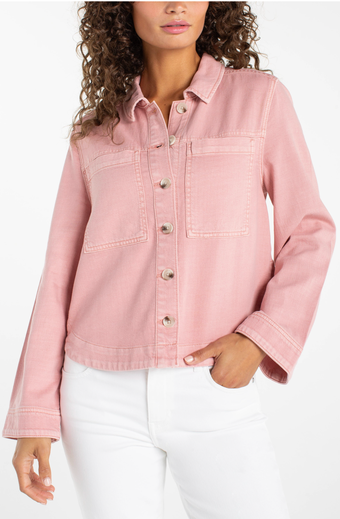 Liverpool Womens High Low Denim Shacket