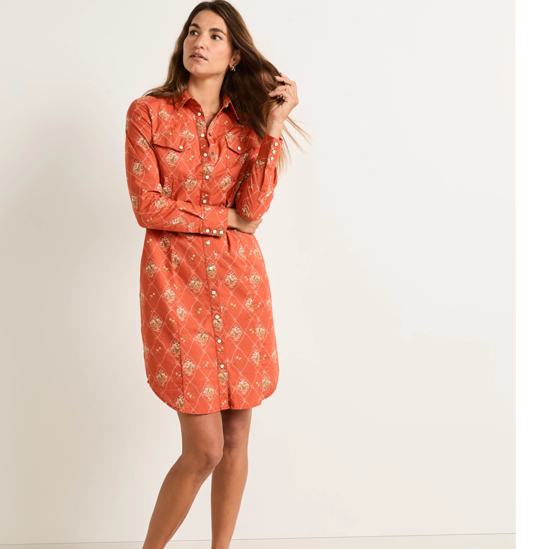 Pendleton Womens Print Gambler Shirt Dress
