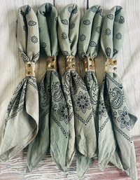 Bandana Hand Dyed with Copper or Leather Slide