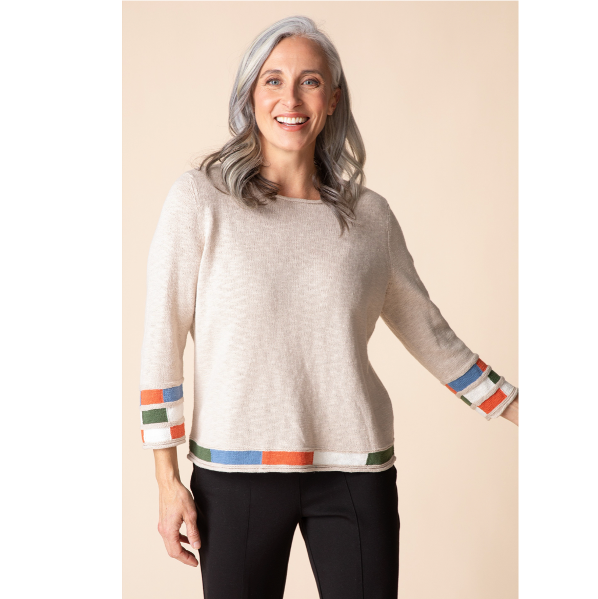 Habitat Womens Autumn Cotton Mosaic Pullover