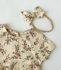 Olive and Cradle Floral Cotton Romber with Bow