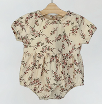 Olive and Cradle Floral Cotton Romber with Bow