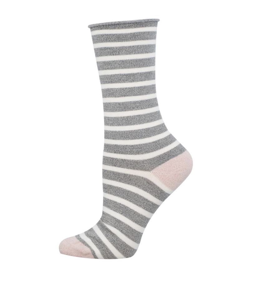 Socksmith Womens Bamboo Sailor Stripe Roll Top Socks