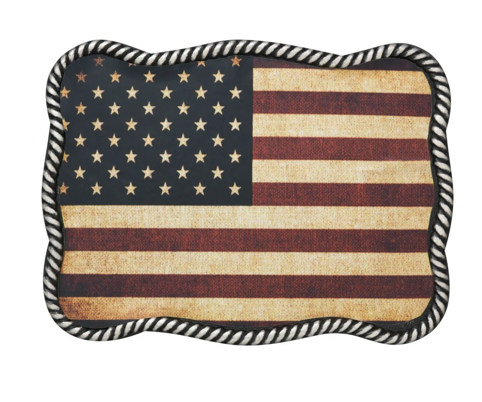 Crumrine Rectangle Rope Edge USA Flat Belt Buckle