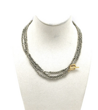 Lizou Pyrite Long French Flair Necklace