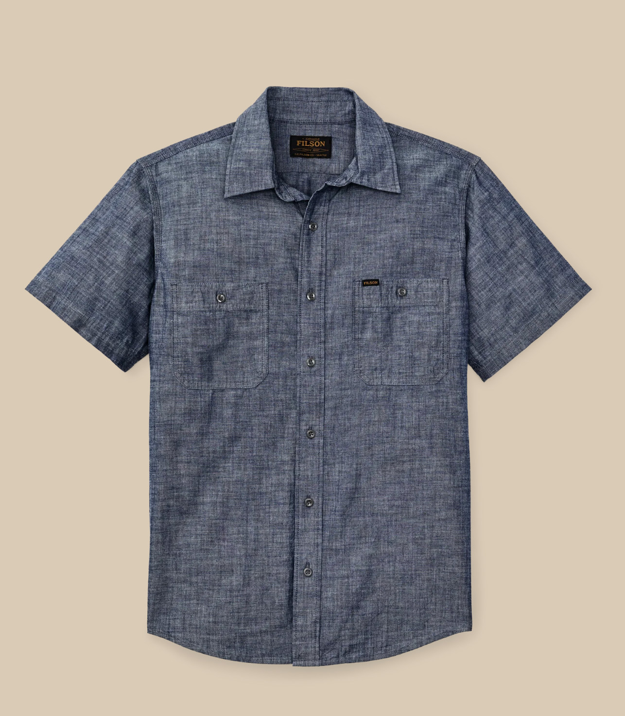 Filson Mens Short Sleeve Chambray Shirt