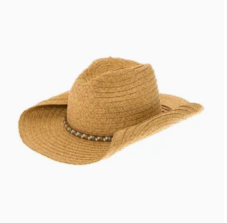 Womens Cowboy Hat w/Beaded Band