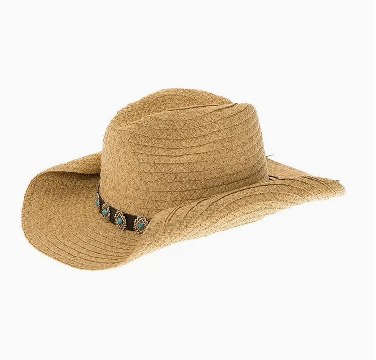 Womens Cowboy Hat w/Concho Band