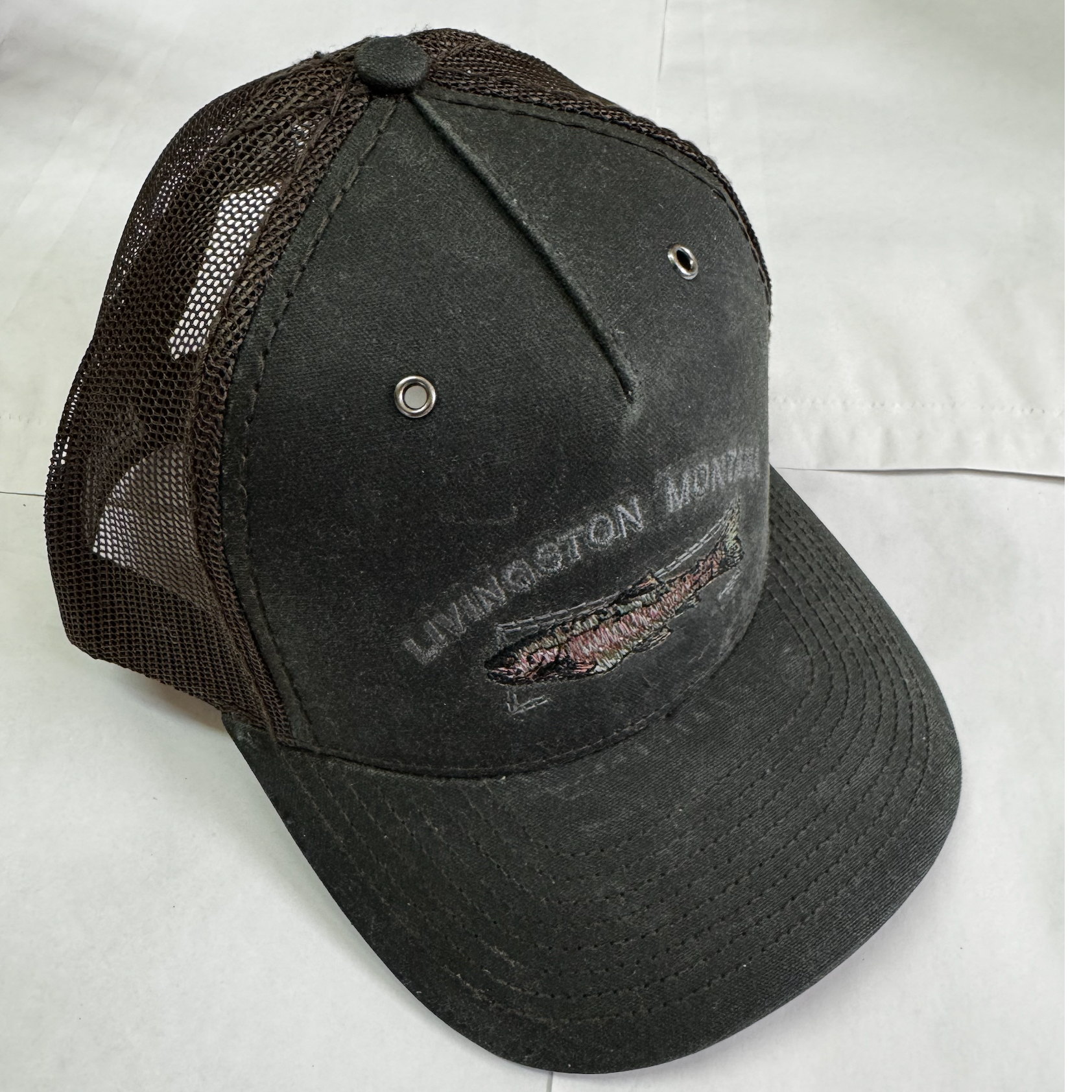 Montana Trout Embroidery Olive Cap
