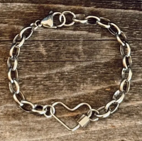 Stainless Steel &  Heart Charm Bracelet