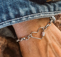 Stainless Steel &  Heart Charm Bracelet