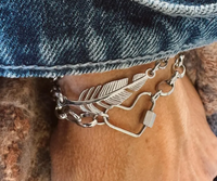 Stainless Steel &  Heart Charm Bracelet