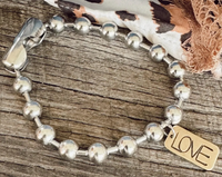 Mixed Metal Love Charm Bracelet