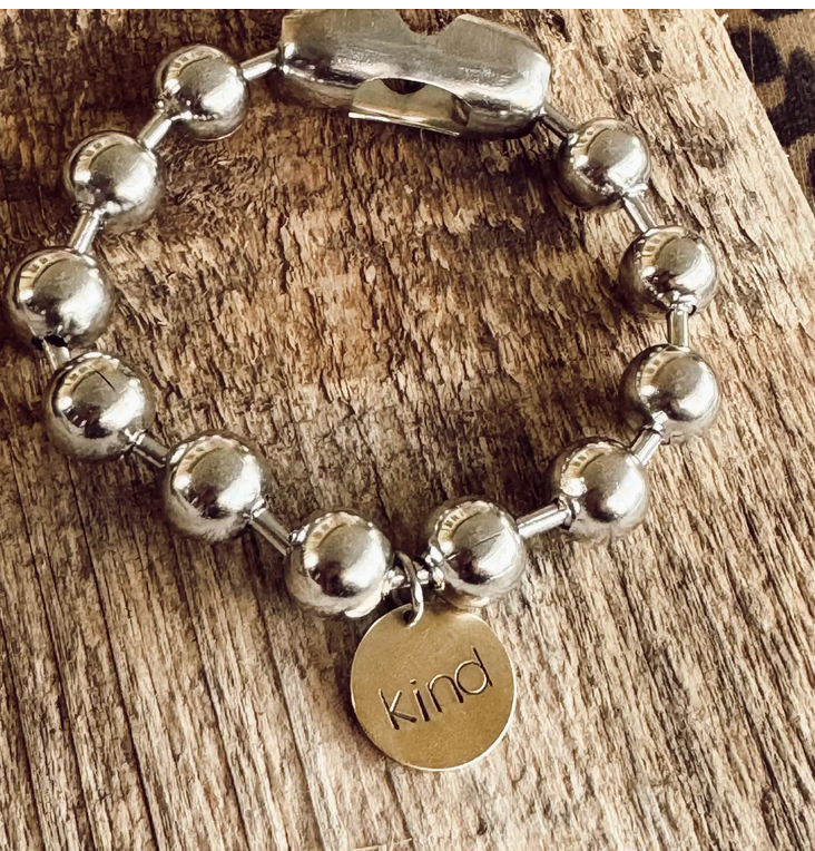 Mixed Metal Kind Charm Bracelet