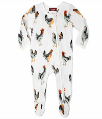 Milkbarn Zipper Footed Pajama Chicken