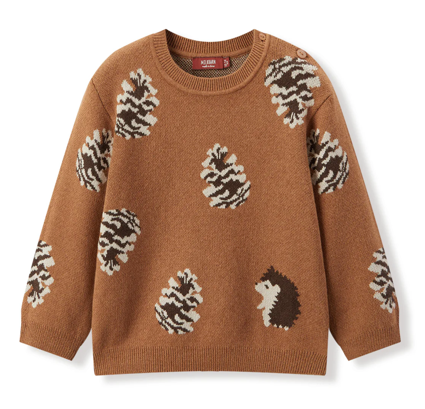 Milkbarn Knitted Pinecone & Hedgehog Sweater