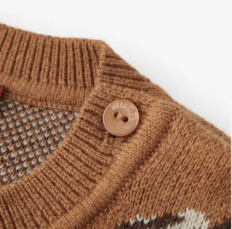 Milkbarn Knitted Pinecone & Hedgehog Sweater